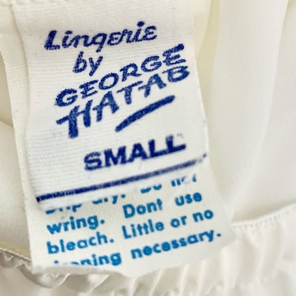 Vintage 50s George Hatab White Maxi Slip Skirt S - FITS LIKE M 8/10 - Picture 4 of 8